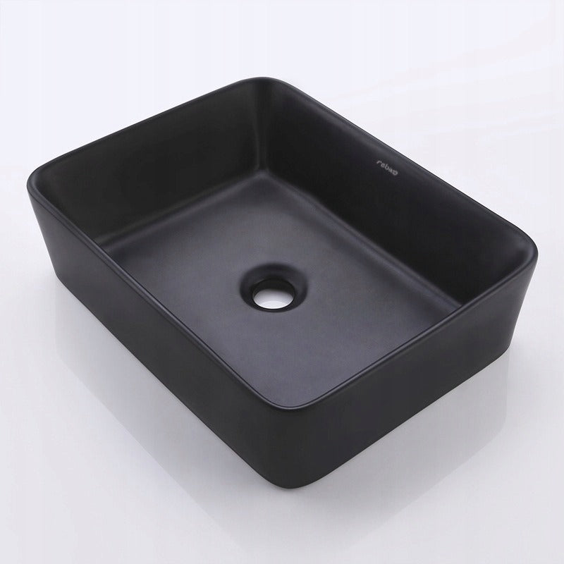 Dreptunghiular Ceramică Lavoar De Blat Din Neagră Mată