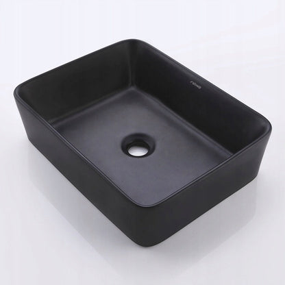 Dreptunghiular Ceramică Lavoar De Blat Din Neagră Mată