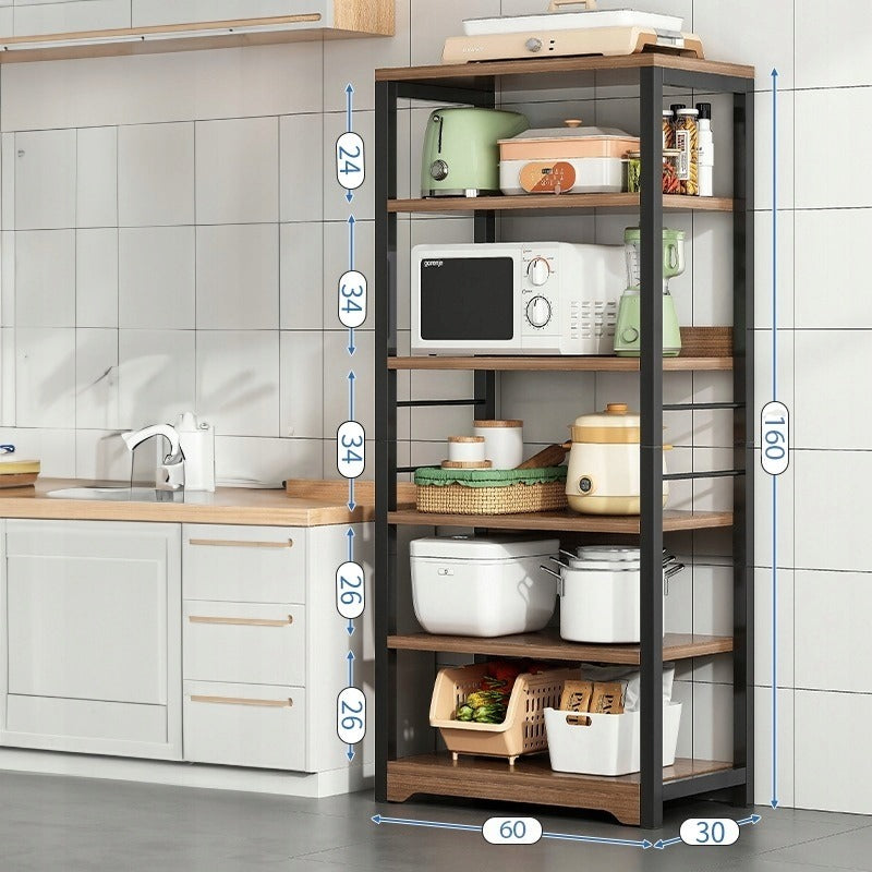 Biblioteca Stil Loft cu 5 Rafturi, Inaltime 160 cm, Cadru Metalic Industrial, 60x30 cm