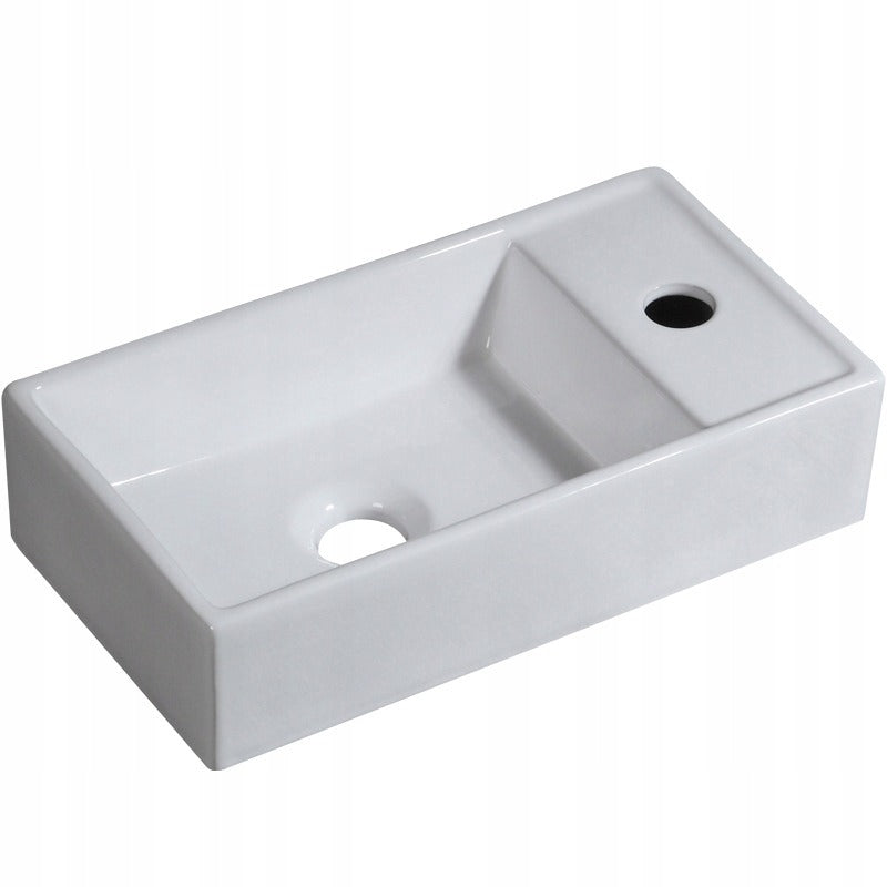 Lavoar Suspendat din Ceramica 40x22 cm, Chiuveta Baie Alba, Stil Minimalist