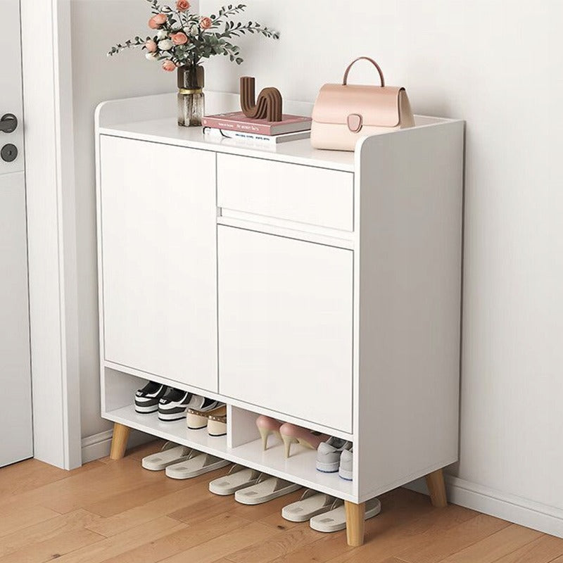 Pantofar Alb cu Sertar 60cm – Comodă Modernă pentru Pantofi fără Mânere