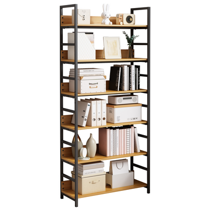 Bibliotecă loft 174 cm – 80 cm lățime, MDF + cadru metalic