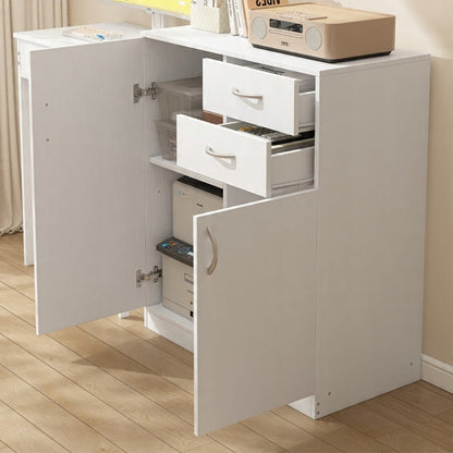 Dulap comodă alb – 74 cm, depozitare practică, stil loft