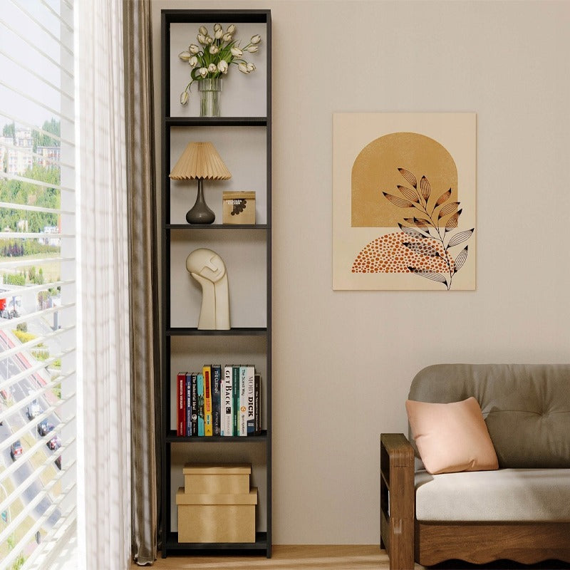 Bibliotecă îngustă 190 cm – MDF, stil modern/loft