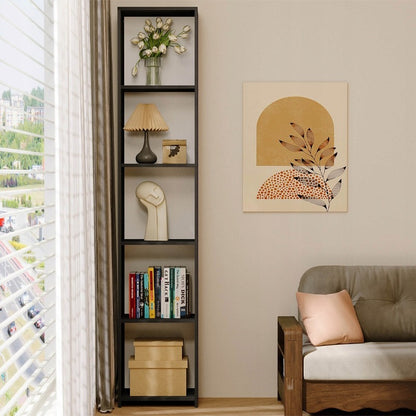 Bibliotecă îngustă 190 cm – MDF, stil modern/loft