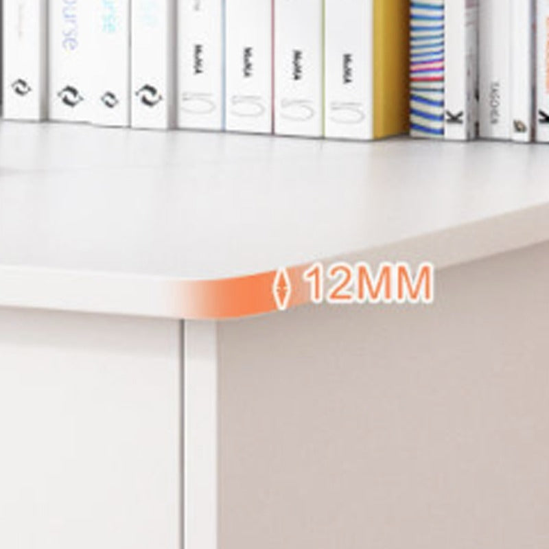 Birou cu Biblioteca Integrata 120x45x146 cm, Alb, Ansamblu cu 7 Rafturi din MDF