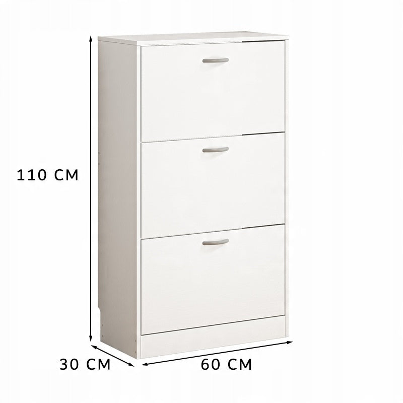 Dulap încălțăminte 110 cm – alb, 3 uși, design modern