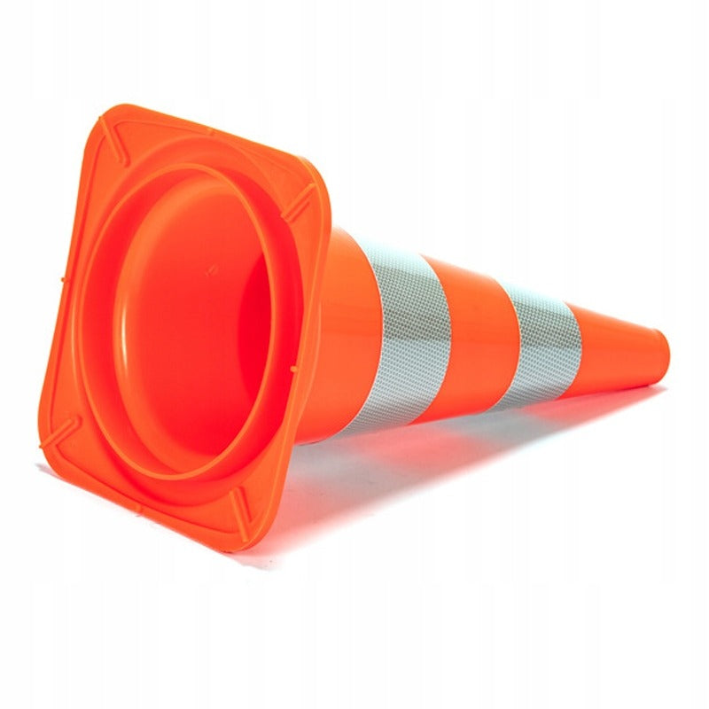 Con de Trafic Reflectorizant din PVC Moale cu Baza Grea, Portocaliu, 50 cm