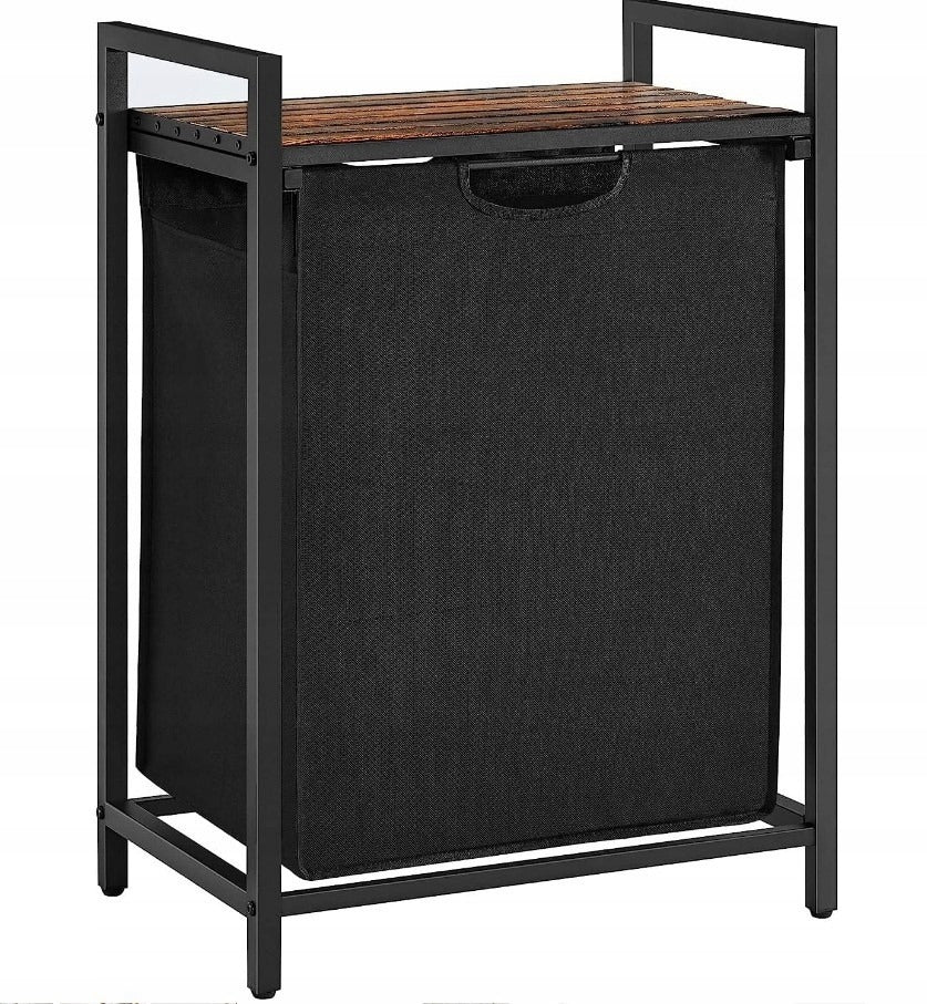 Cos de Rufe Stil Industrial Loft cu Raft MDF, Maro Vintage si Negru, 50x33x72 cm