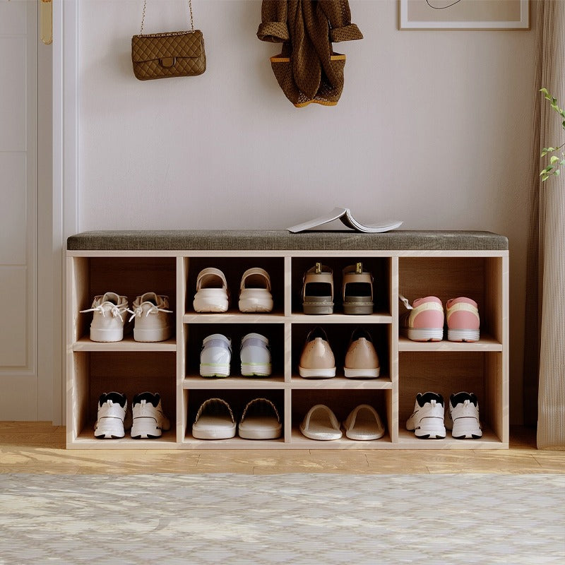 Pantofar cu Șezut și Pernă 104cm – Bancă Hol Stil Loft – Maro/Negru