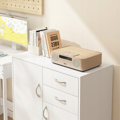 Dulap comodă alb – 74 cm, depozitare practică, stil loft