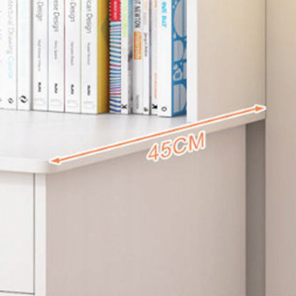 Birou cu Biblioteca Integrata 120x45x146 cm, Alb, Ansamblu cu 7 Rafturi din MDF