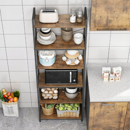 Raft vertical 186 cm – stil loft, MDF + cadru metalic, pentru living/birou