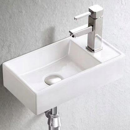 Lavoar Suspendat din Ceramica 40x22 cm, Chiuveta Baie Alba, Stil Minimalist