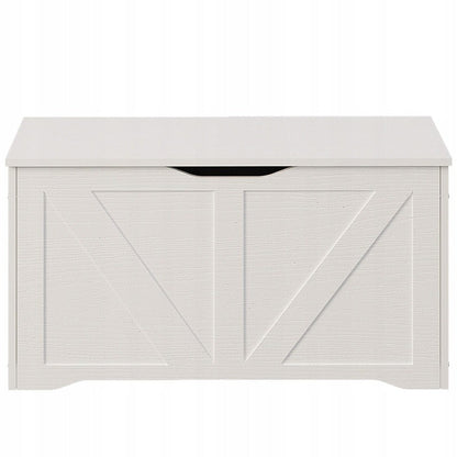 Lada Depozitare din Lemn pentru Lenjerie de Pat, Cufar Alb Stil Loft, 80x40x46 cm