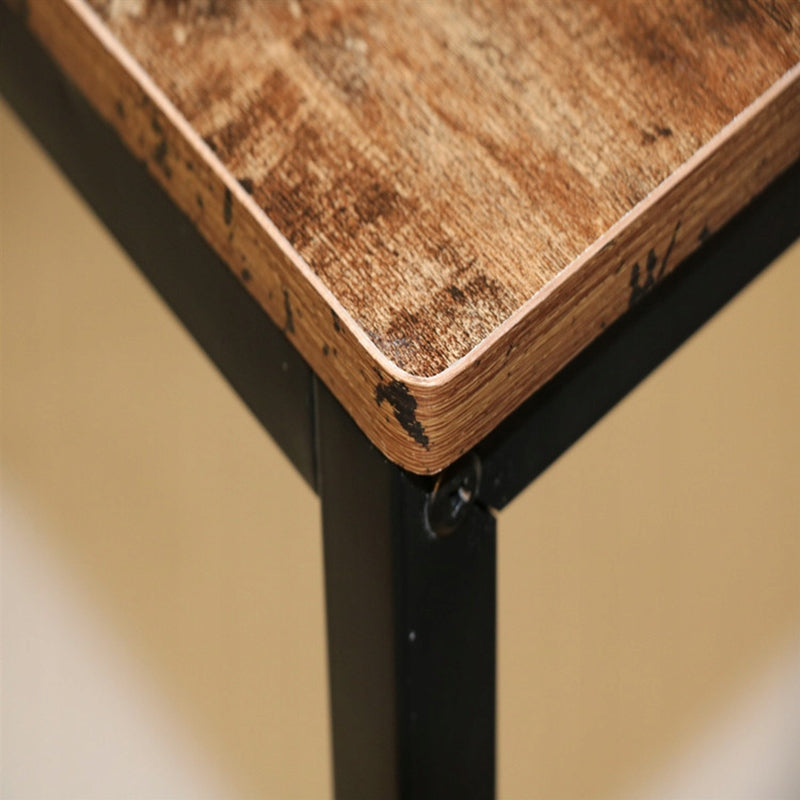 Birou cu rafturi 120 cm – negru, industrial, MDF + metal