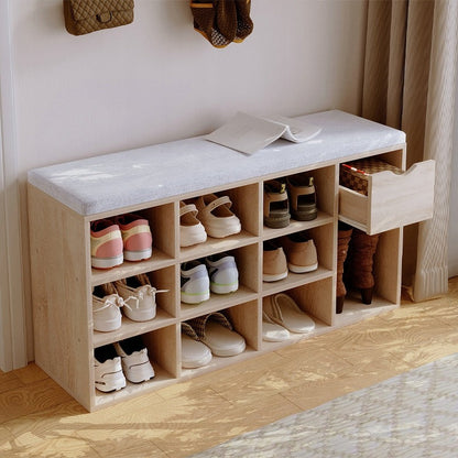 Pantofar cu Șezut 104cm Stejar Sonoma – Bancă Hol cu Sertar Loft