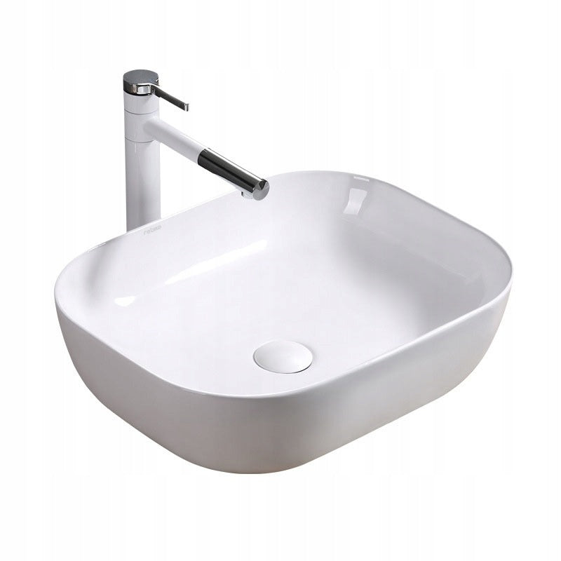 Lavoar pe Blat Dreptunghiular 41x31 cm – Chiuvetă Baie Ceramică Albă
