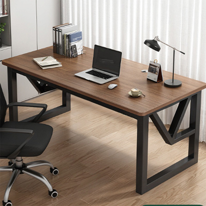 Birou gamer 120x60 cm stejar închis – loft industrial, cu raft, pentru gaming & birou