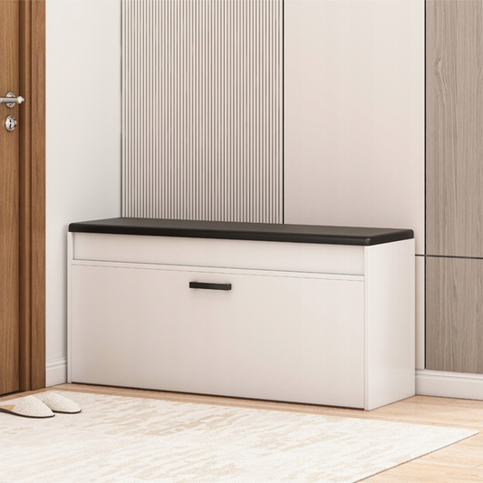Dulap pentru pantofi cu bancă 100 cm alb – șezut confortabil, rafturi, hol elegant