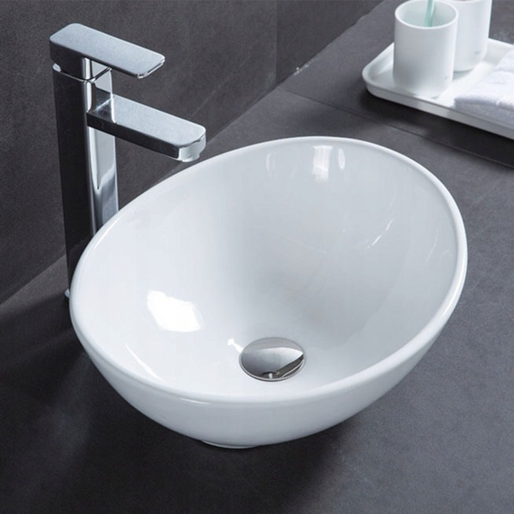 Lavoar Rebiko 42x34 cm – ceramică albă, pentru blat, design modern
