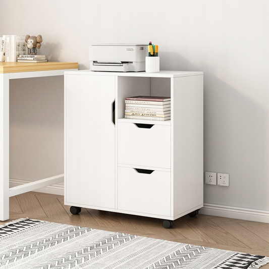 Masă bar cu roți și rafturi 120 cm – stil loft, MDF + metal, multifuncțională