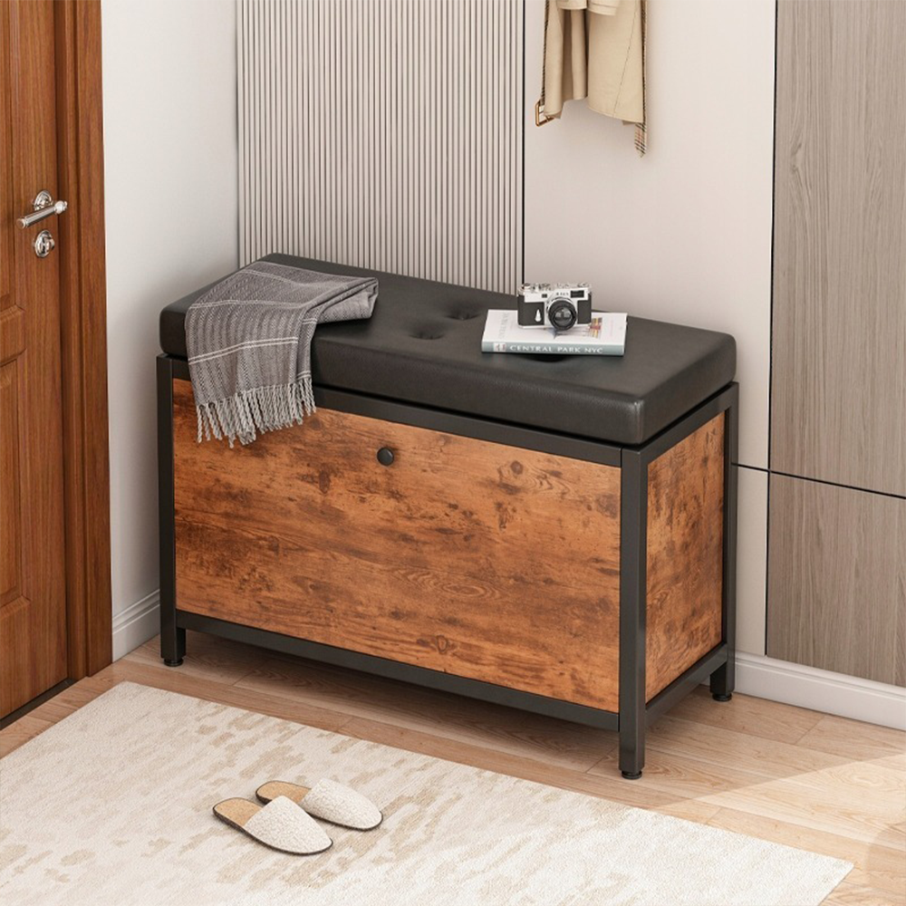 Bancă pantofi cu șezut 80 cm – raft deschis, design modern