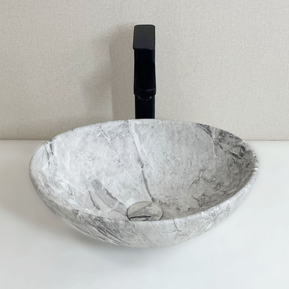 Lavoar baie 42 cm marmură – ceramică, design modern, montaj pe blat
