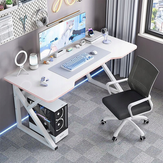Birou gamer 120 cm alb – MDF, stil modern, pentru gaming și home office