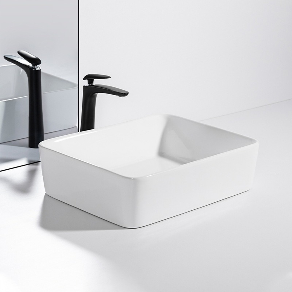 Lavoar Rebiko 49 cm – ceramică albă, elegant, pentru blat