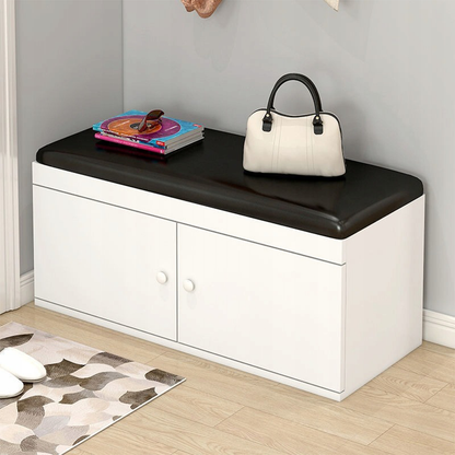 Bancă pantofi compactă 60 cm – alb, MDF, depozitare integrată pentru hol