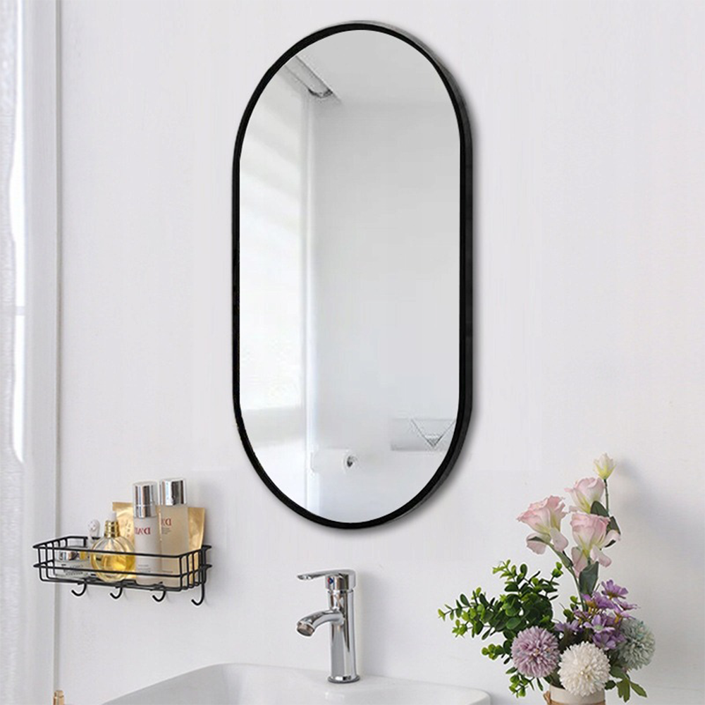 Oglindă rotunjită 75 cm – montaj perete, stil modern/scandinav, decorativă