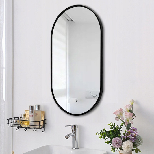 Oglindă rotunjită 75 cm – montaj perete, stil modern/scandinav, decorativă
