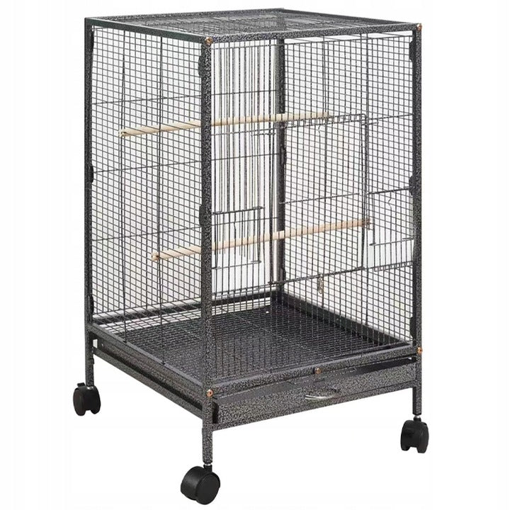 Voliera Metalica pentru Pasari Exotice si Papagali, Inaltime 80 cm, 46x46 cm