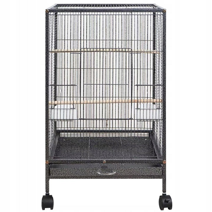Voliera Metalica pentru Pasari Exotice si Papagali, Inaltime 80 cm, 46x46 cm