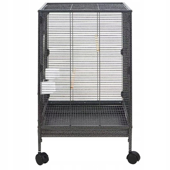 Voliera Metalica pentru Pasari Exotice si Papagali, Inaltime 80 cm, 46x46 cm