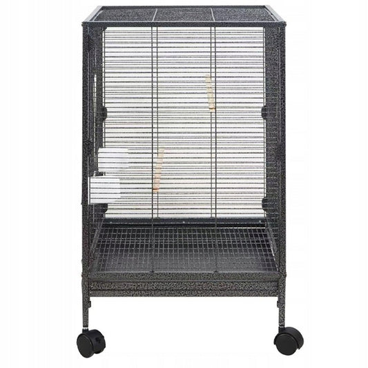 Voliera Metalica pentru Pasari Exotice si Papagali, Inaltime 80 cm, 46x46 cm