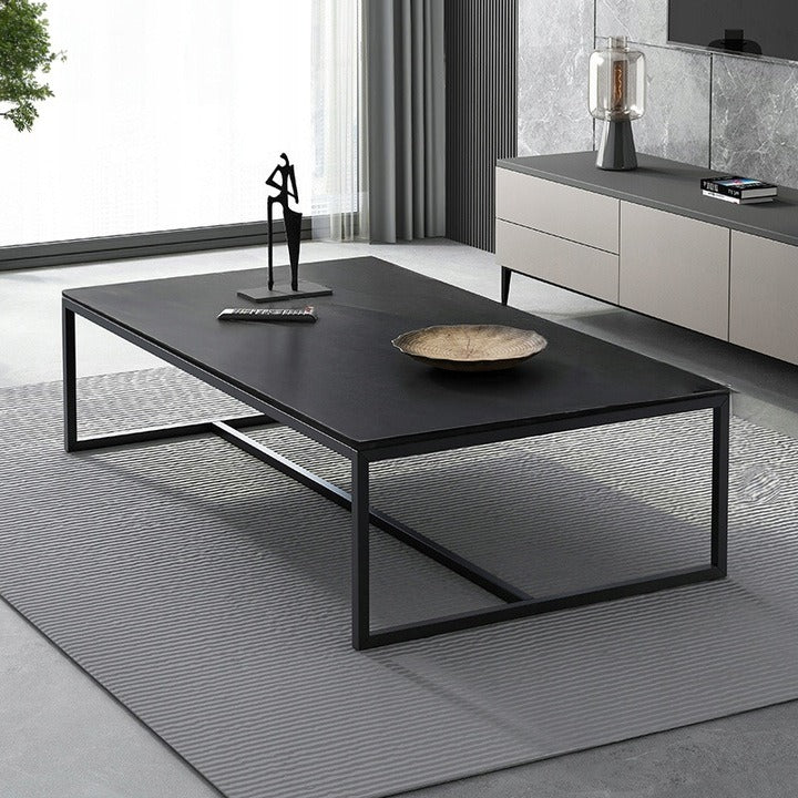 Masa de Cafea Stil Loft 120x60x42 cm, Dreptunghiulara, Negru Industrial Mat