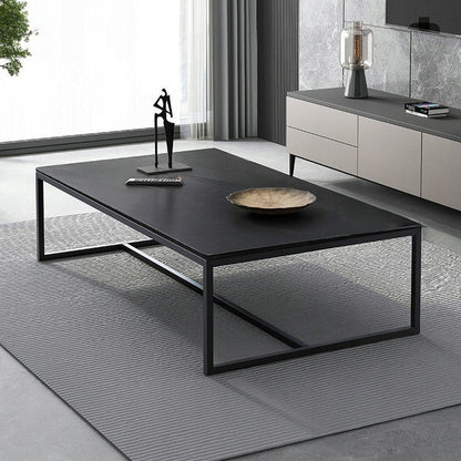Masa de Cafea Stil Loft 120x60x42 cm, Dreptunghiulara, Negru Industrial Mat