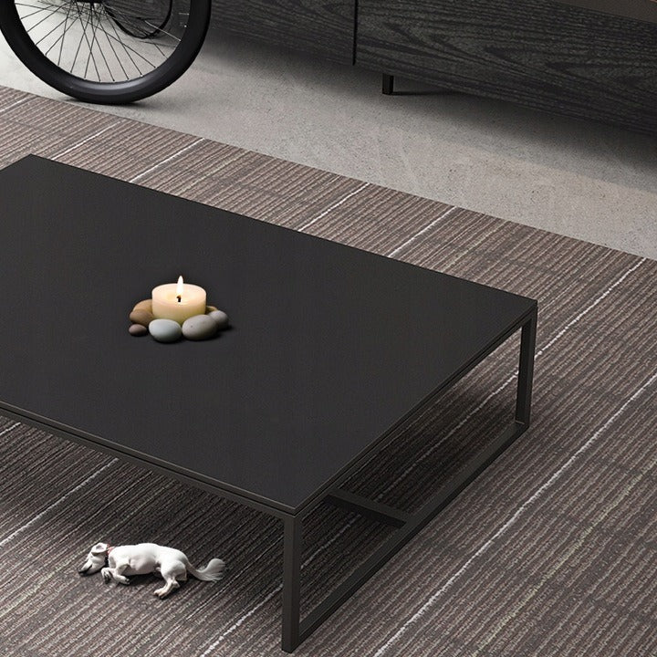 Masa de Cafea Stil Loft 120x60x42 cm, Dreptunghiulara, Negru Industrial Mat