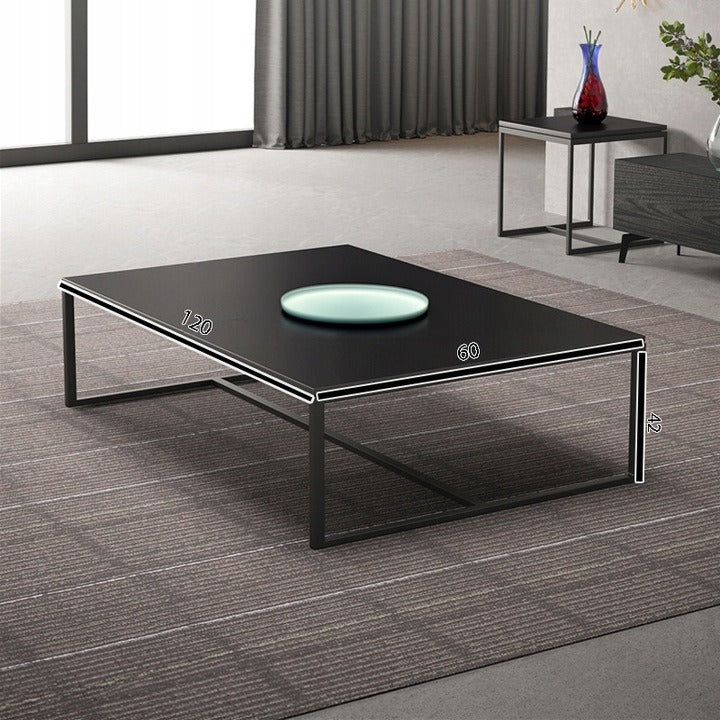 Masa de Cafea Stil Loft 120x60x42 cm, Dreptunghiulara, Negru Industrial Mat