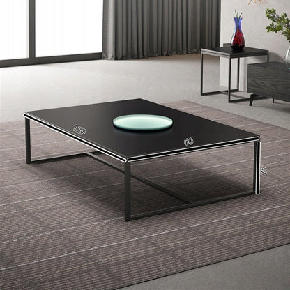 Masa de Cafea Stil Loft 120x60x42 cm, Dreptunghiulara, Negru Industrial Mat