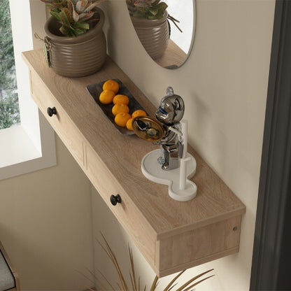 Raft Suspendat cu Uși 64 cm Maro Deschis Dulap de Perete Loft Modern