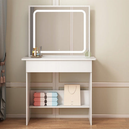Elegant, Machiaj Oglindă Masă De Cu Led, Stil Modern Și 90 Cm