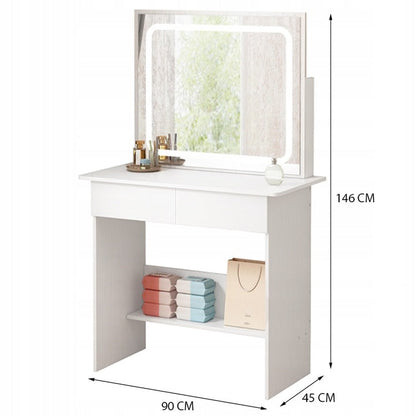 Elegant, Machiaj Oglindă Masă De Cu Led, Stil Modern Și 90 Cm