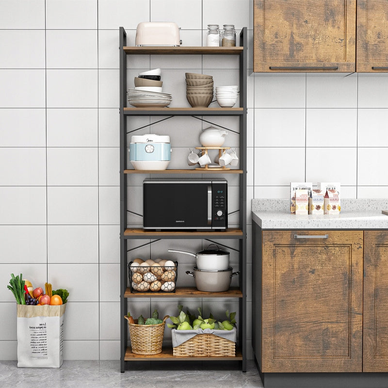 Raft vertical 186 cm – stil loft, MDF + cadru metalic, pentru living/birou