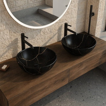 Lavoar ceramic 41x34,5 cm – negru, design modern oval