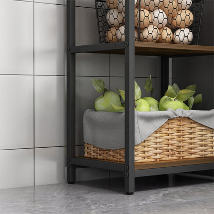 Raft industrial 154 cm – 5 polițe, MDF + metal, stil loft modern