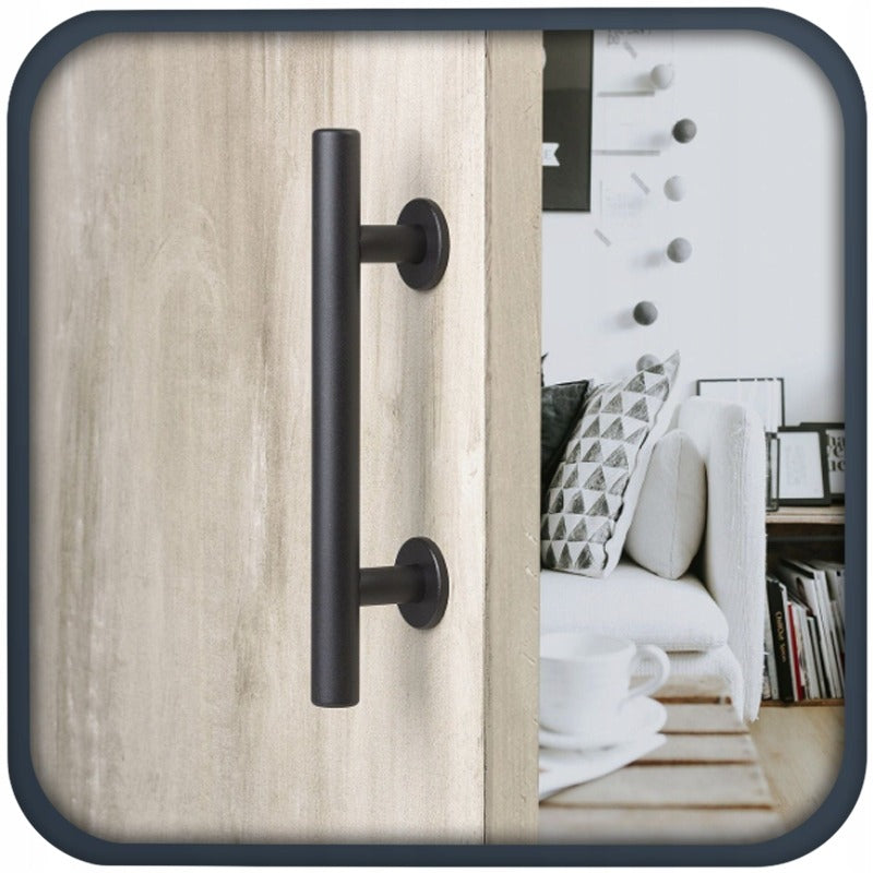 Mâner pentru Uși Glisante Stil Loft, Negru Mat, Mâner Metalic Uși Interior