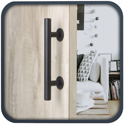 Mâner pentru Uși Glisante Stil Loft, Negru Mat, Mâner Metalic Uși Interior